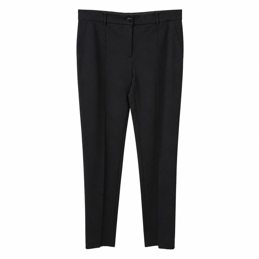 Chicos 2 Seamed Ponte Pants size Large Black Skinny Leg Minimalist